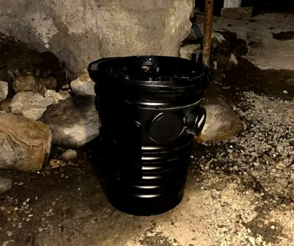 Sump Pump Basin Installed for Sump Pump Installation in Canton, OH