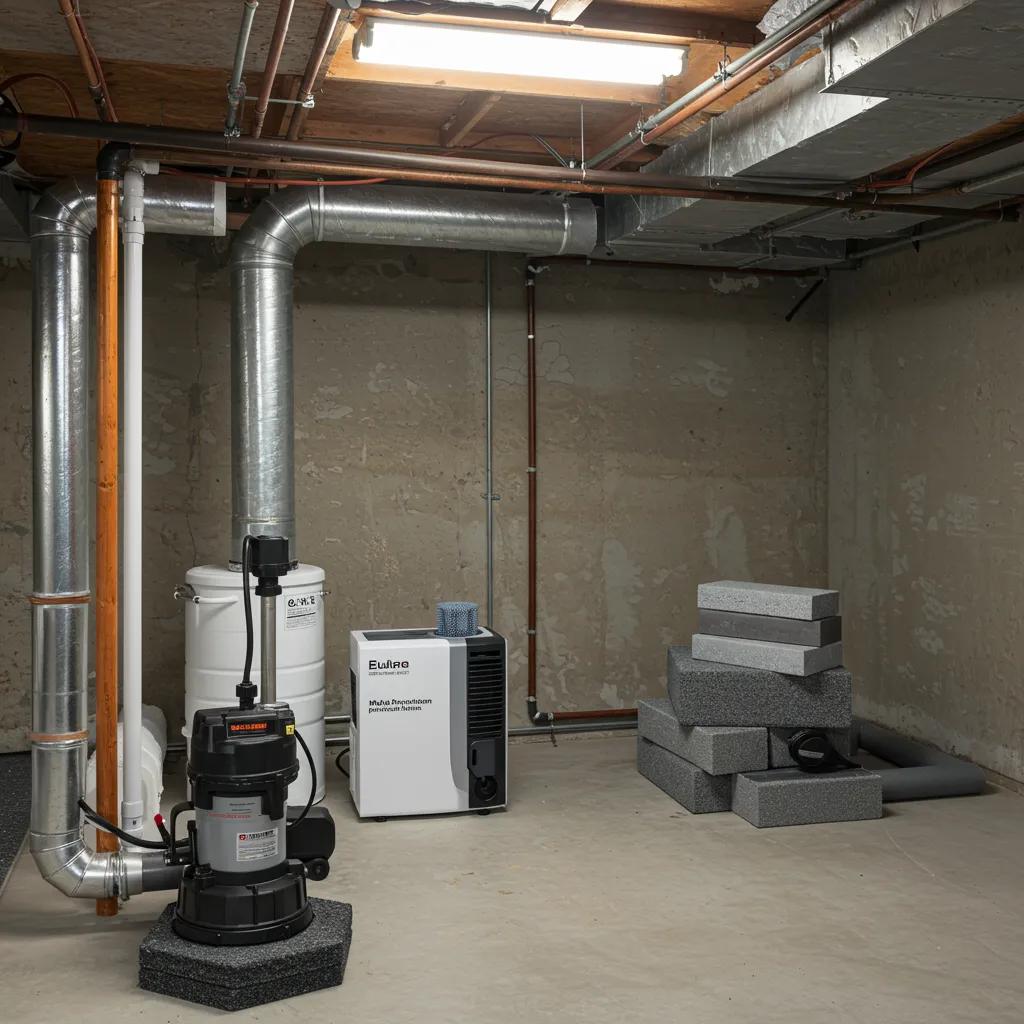 Clean and dry basement showcasing effective mold prevention solutions